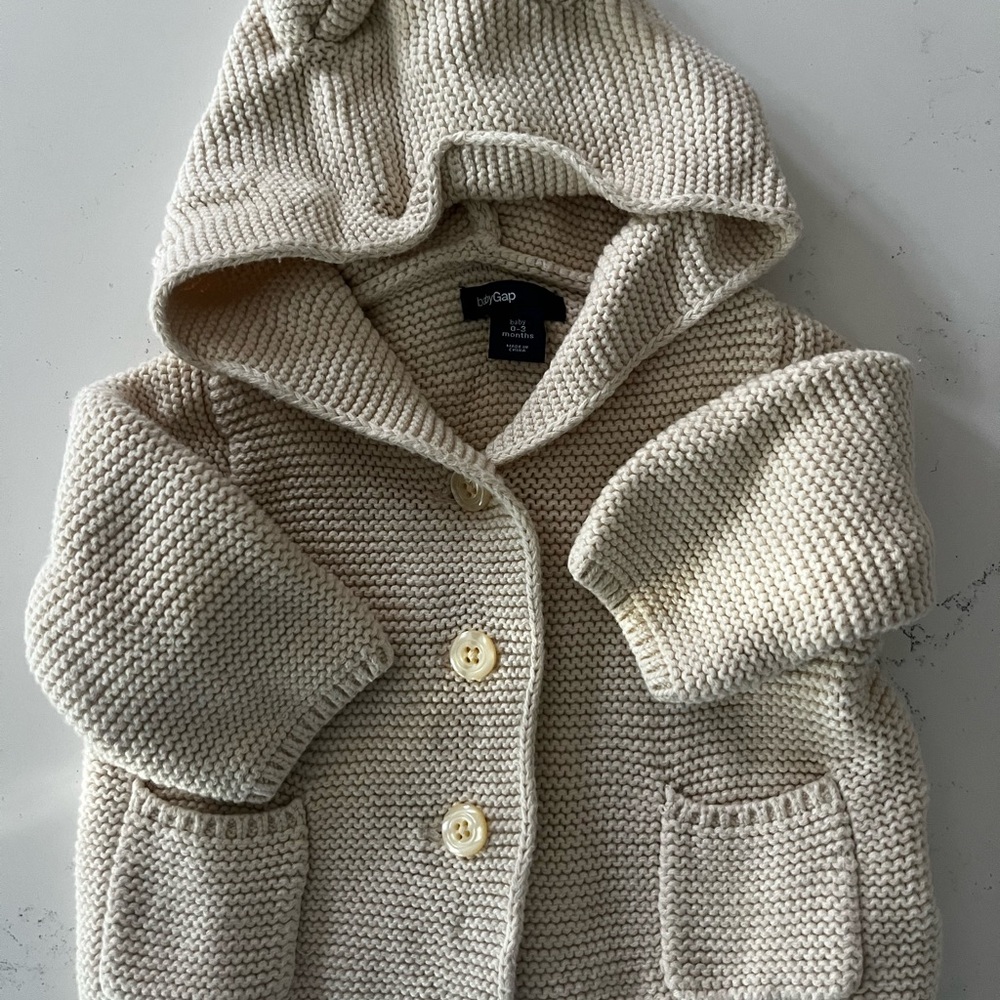 GAP Cream Knit Hooded Sweater
